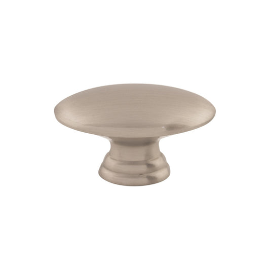 Top Knobs Flat Oval Oval Knob - Brushed Satin Nickel