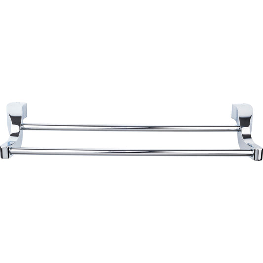 Top Knobs Aqua Double 25 1/4" Wall Mounted  Towel Bar - Polished Chrome