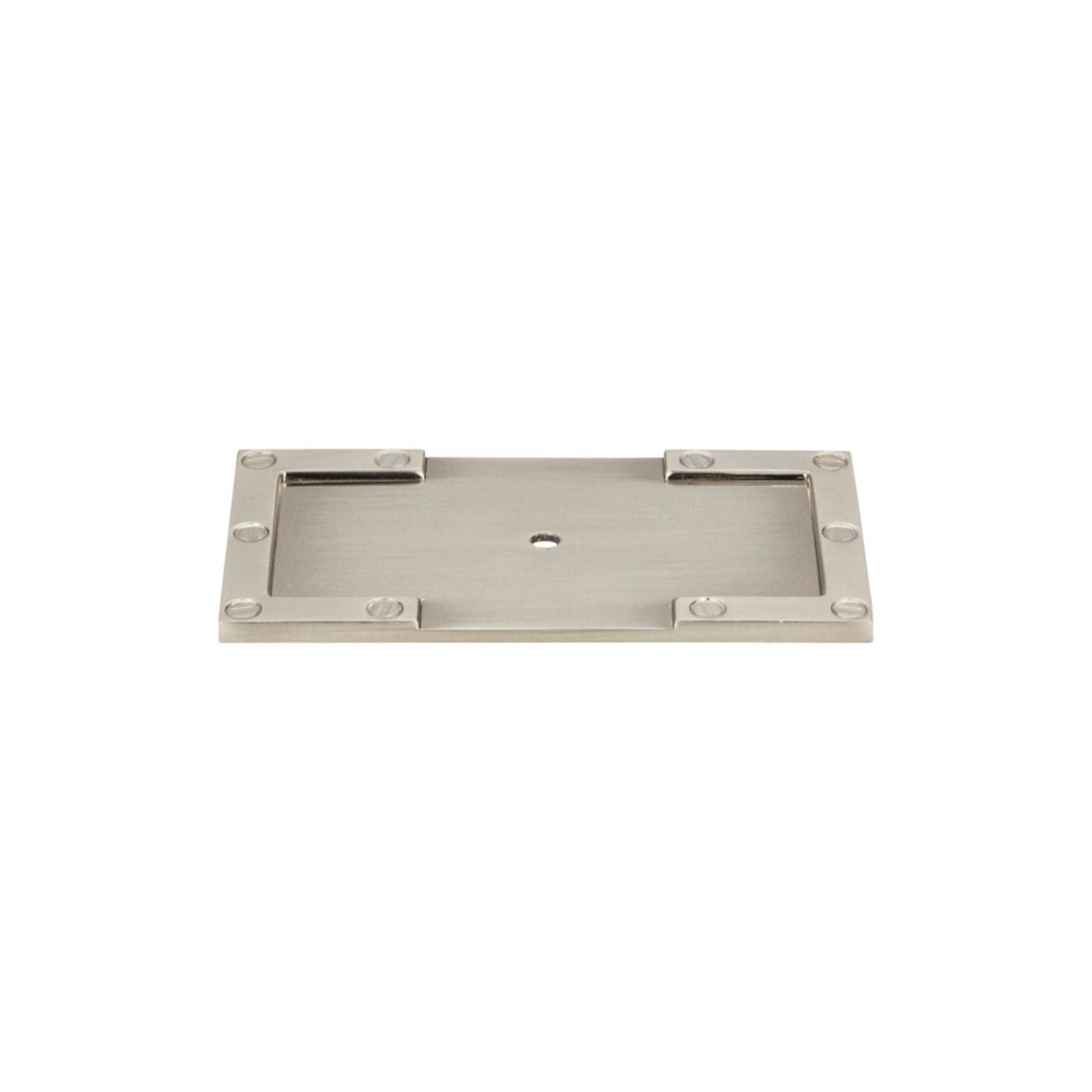 Atlas Campaign L-Bracket Knob Backplate - Brushed Nickel