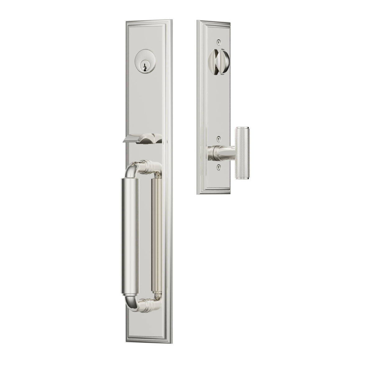 Emtek Manning Full Length Entrance Handleset – Polished Nickel