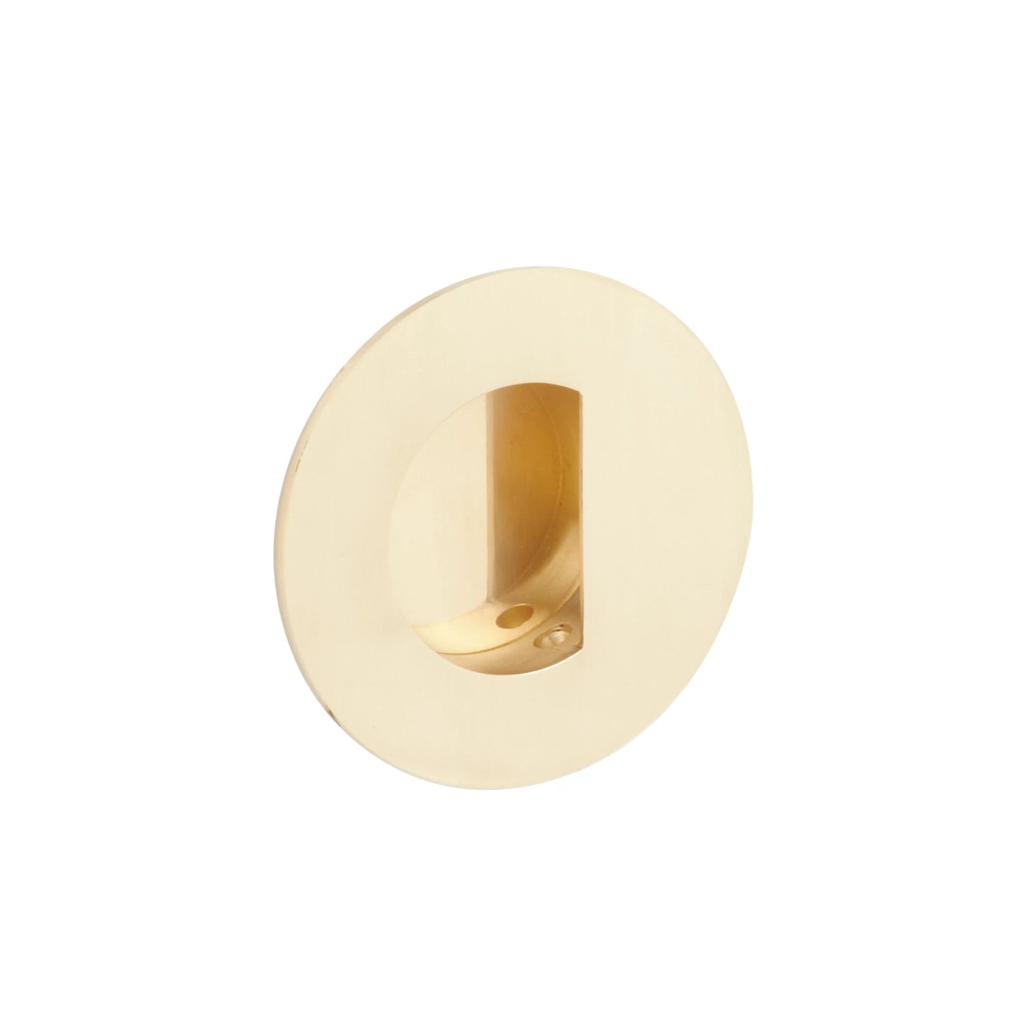 Round Flush Pull with Half Moon Pocket