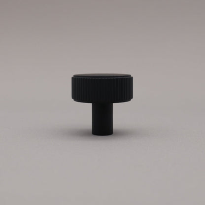 Hapny Ribbed Cabinet Knob - Matte Black