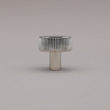 Hapny Ribbed Cabinet Knob - Polished Nickel