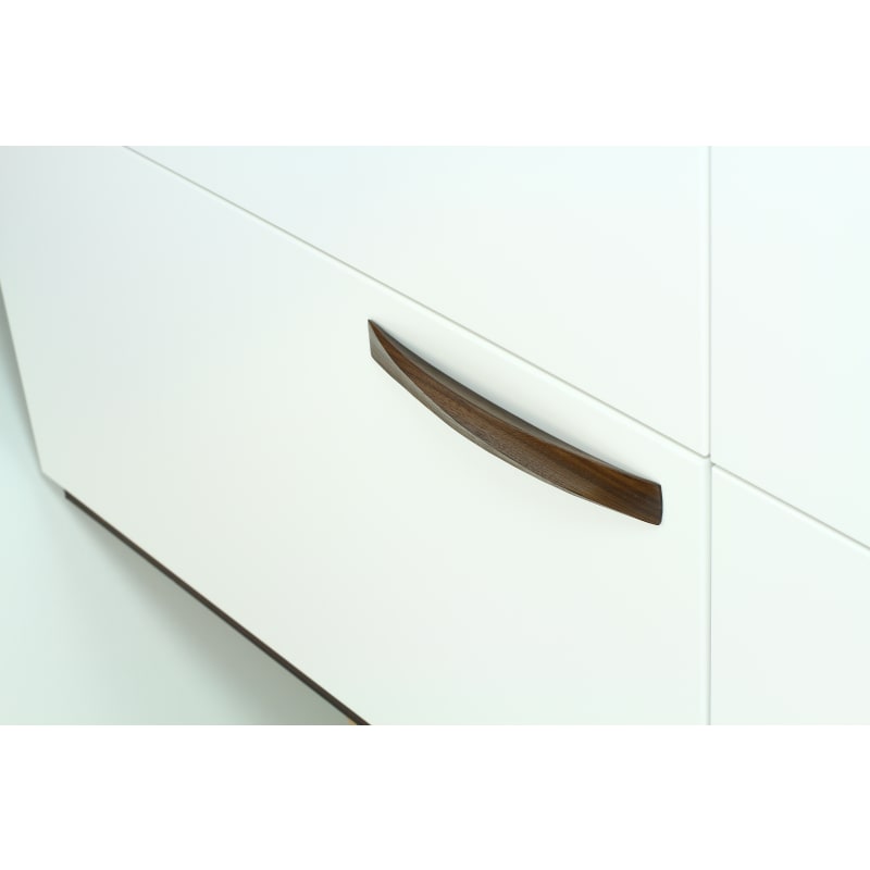 Ashley Norton Ridged Designer Wood Cabinet Pull - 6 5/16" CTC - Walnut (Lacquered)