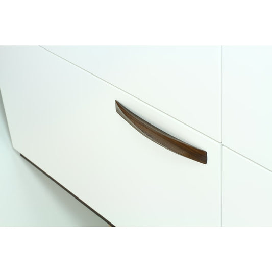Ashley Norton Ridged Designer Wood Cabinet Pull - 6 5/16" CTC - Walnut (Lacquered)