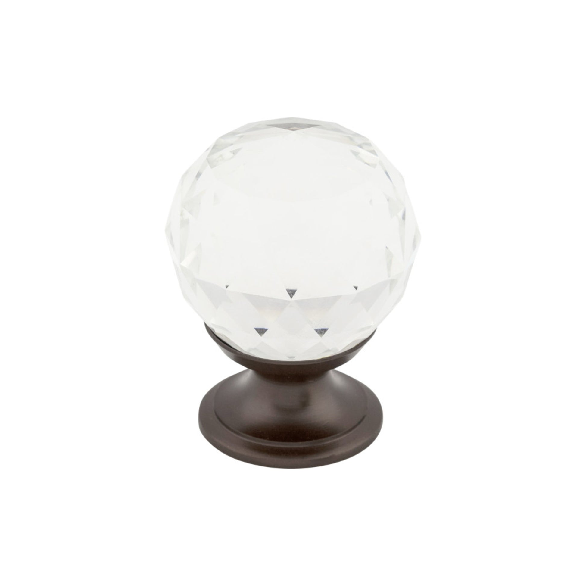 Top Knobs Clear Crystal 1 1/8" Diameter Round Knob - Oil Rubbed Bronze