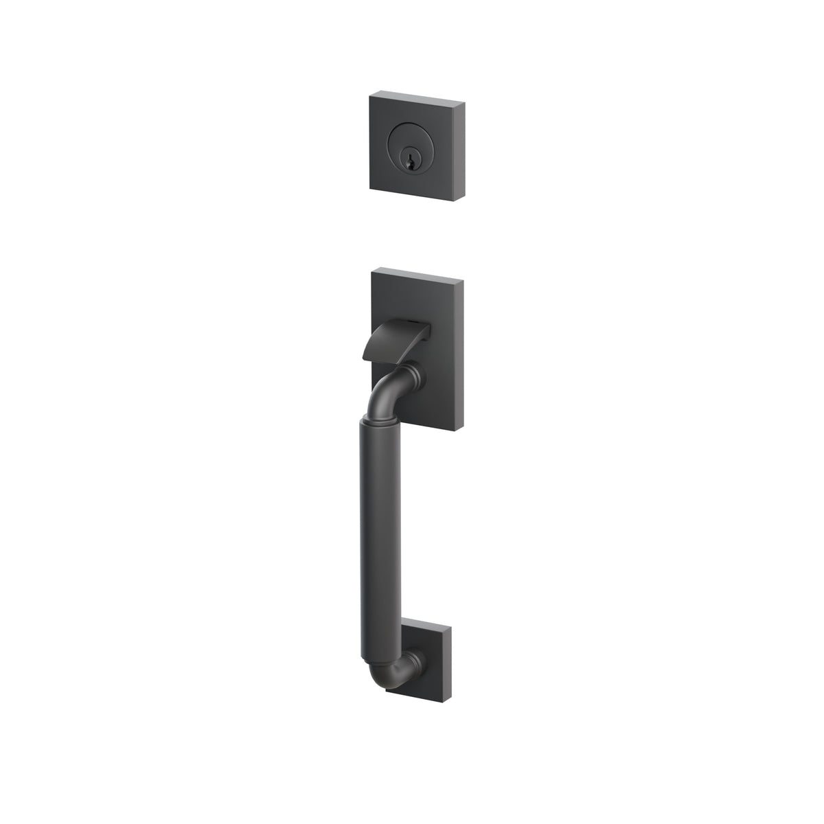 Emtek SELECT R-Bar Smooth Sectional Entrance Handleset – Flat Black