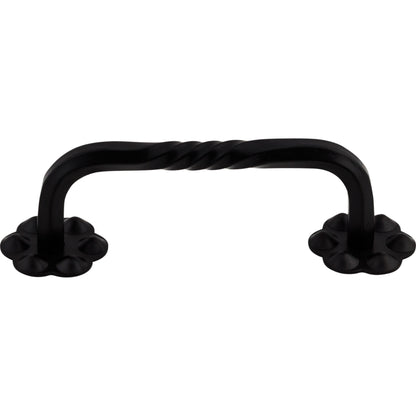 Top Knobs Thin Twist Bar Pull - 3 5/32" CTC - Patina Black