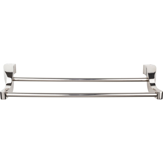 Top Knobs Aqua Double Wall Mounted  Towel Bar - 18" CTC - Brushed Bronze