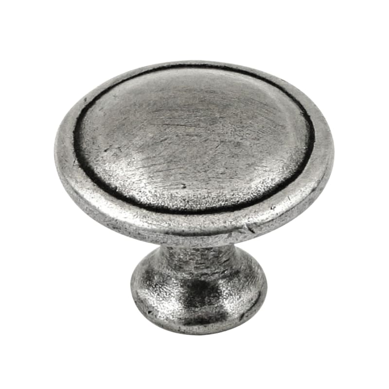 Ashley Norton Oliver Round Pewter Cabinet Knob - 1 9/16" Dia. - Pewter