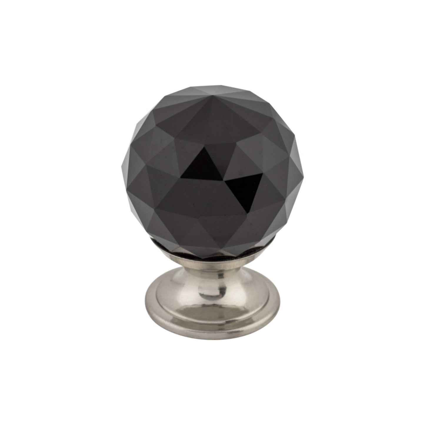 Black Crystal 1 1/8" Diameter Round Knob