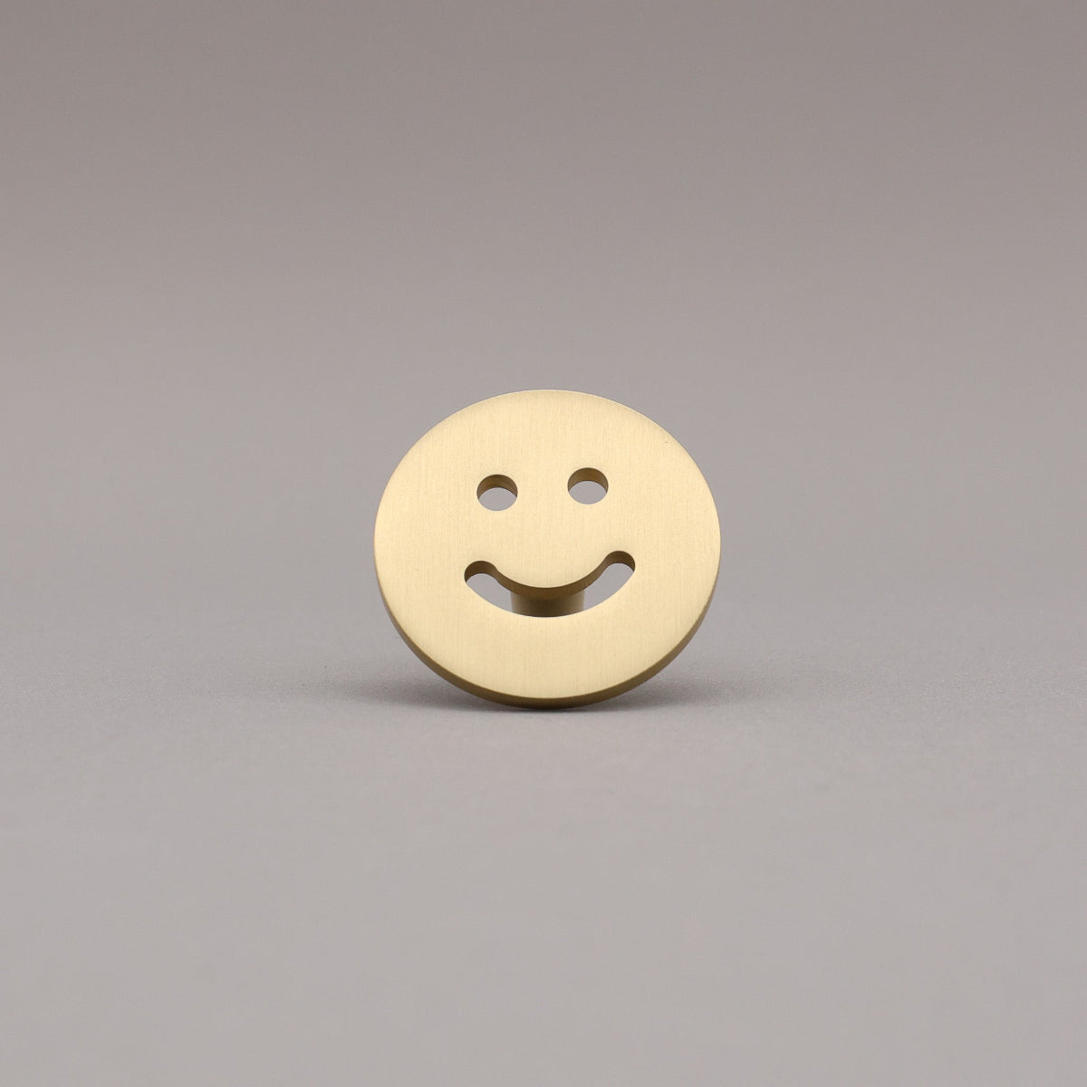 Hapny Smiley Cabinet Knob - Satin Brass