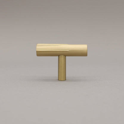 Hapny Sunburst Cabinet T-Knob - Satin Brass