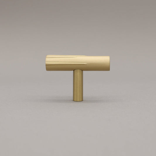 Hapny Sunburst Cabinet T-Knob - Satin Brass