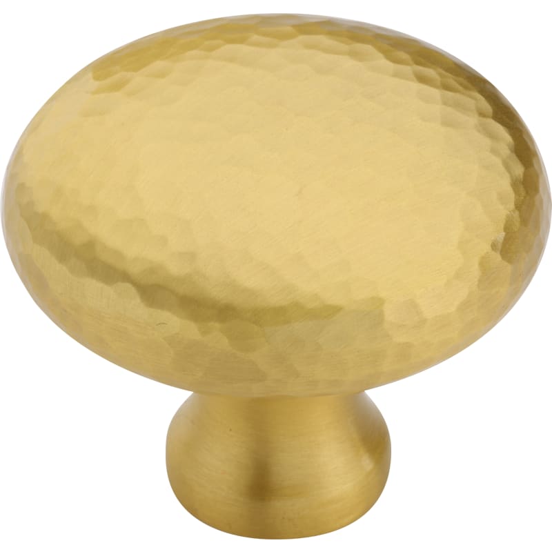 Ashley Norton Hammered Round Cabinet Knob - 1 1/2" Dia. - Satin Brass