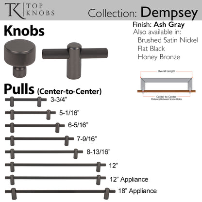 Top Knobs Dempsey Length Bar Knob