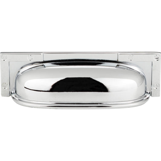 Atlas Campaign 3 3/4" Center to Center Cup/Bin Pull (382) - Polished Chrome