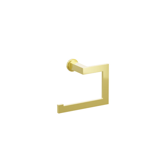 Emtek Modern Rectangular Brass Towel Ring shown in US3NL