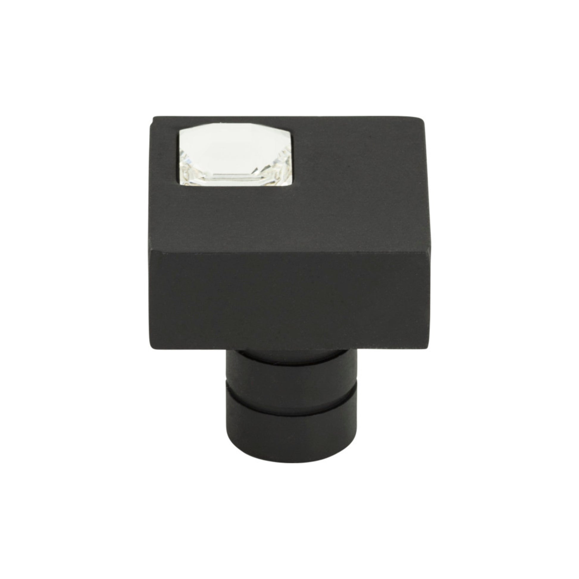 Atlas Crystal 1" Length Square Knob (3194) - Matte Black