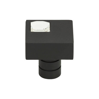 Atlas Crystal Square Knob - 1" - Matte Black