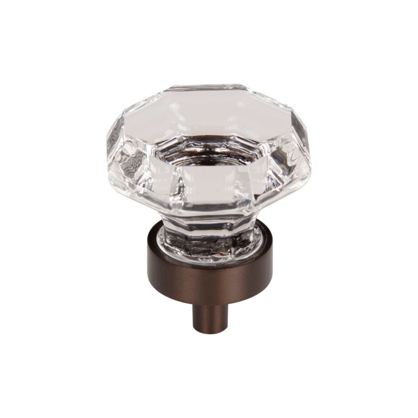 Top Knobs Clear Octagon Crystal 1 3/8" Diameter Round Knob - Oil Rubbed Bronze