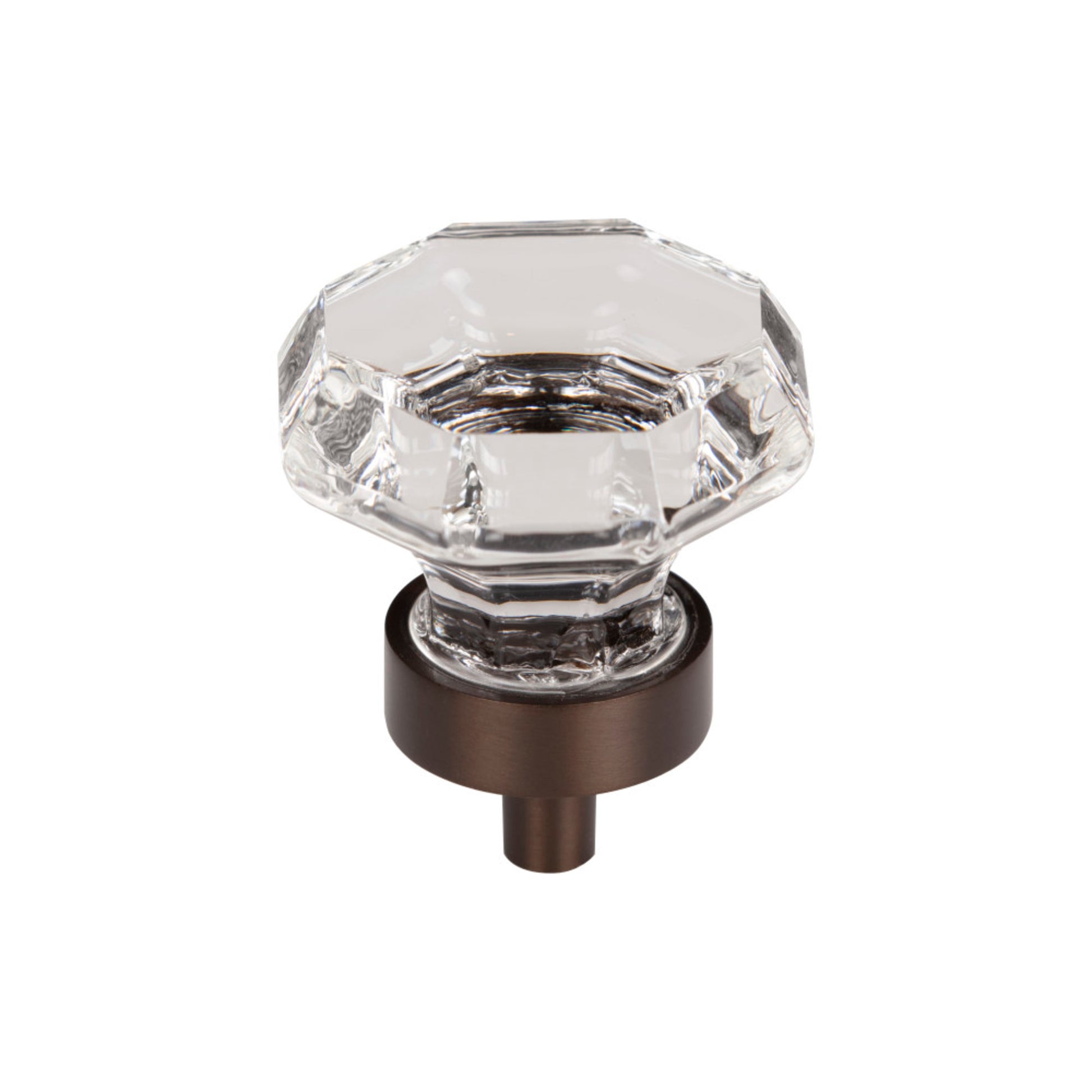 Top Knobs Clear Octagon Crystal 1 3/8" Diameter Round Knob - Oil Rubbed Bronze