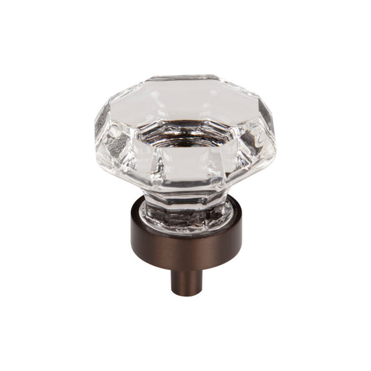 Top Knobs Clear Octagon Crystal 1 3/8" Diameter Round Knob - Oil Rubbed Bronze