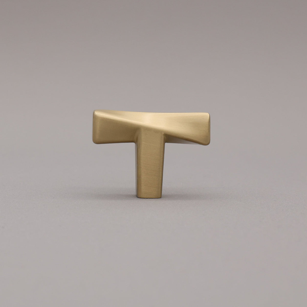 Hapny Twist Cabinet T-Knob - Satin Brass