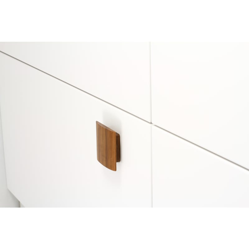 Ashley Norton Square Concave Designer Wood Cabinet Knob - Walnut (Lacquered)