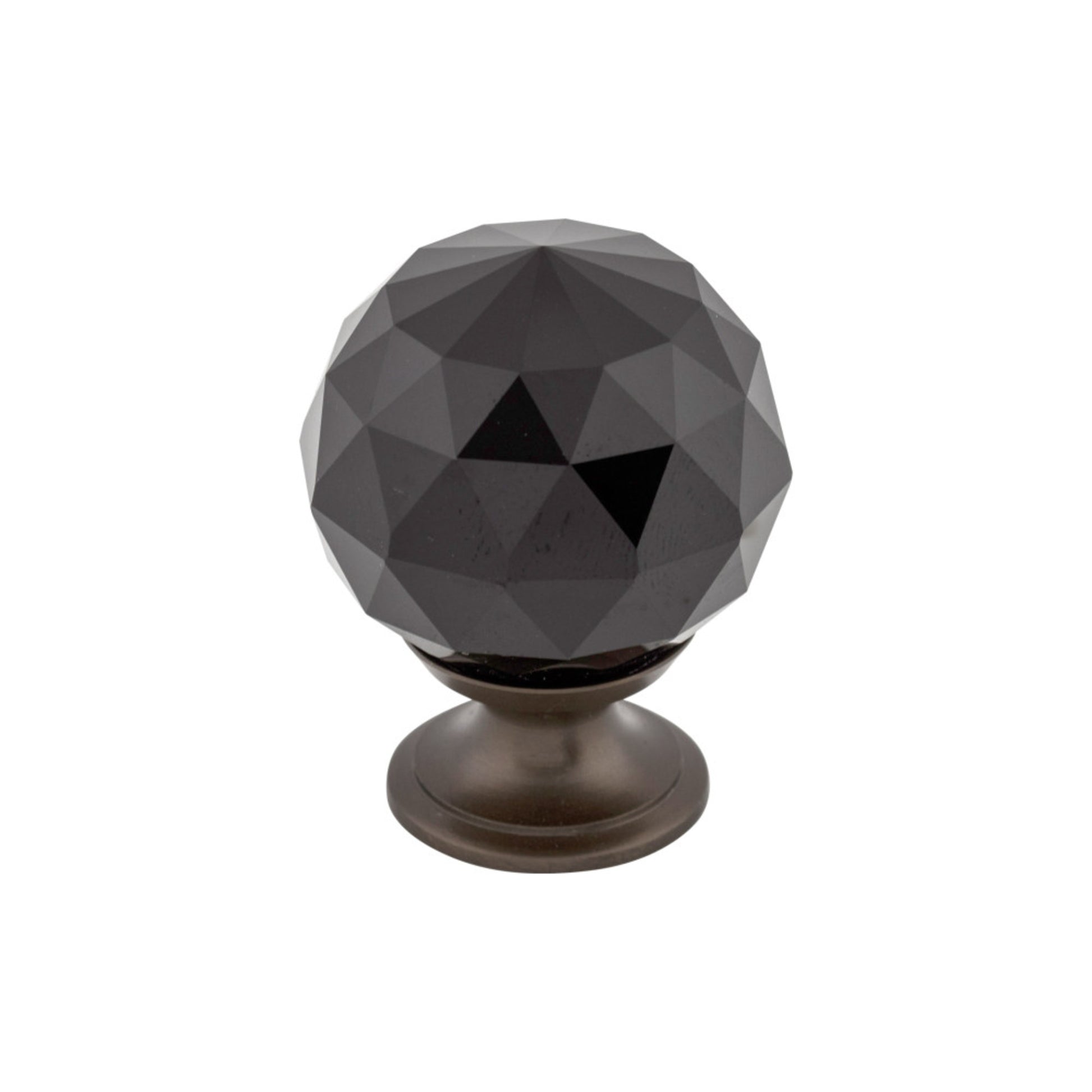 Top Knobs Black Crystal 1 3/8" Diameter Round Knob - Oil Rubbed Bronze
