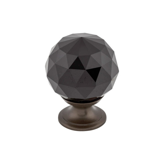 Top Knobs Black Crystal 1 3/8" Diameter Round Knob - Oil Rubbed Bronze