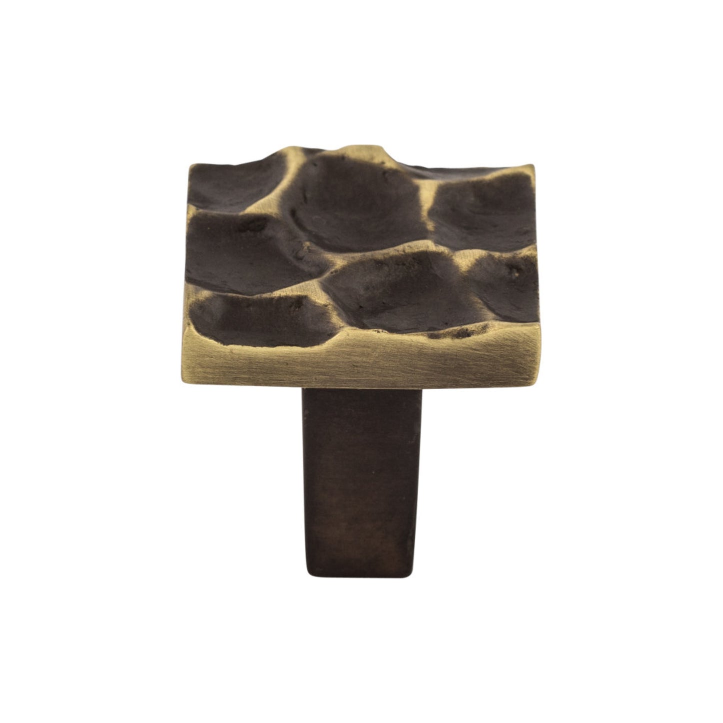 Top Knobs Cobblestone 1 1/8" Length Square Knob - Brass Antique