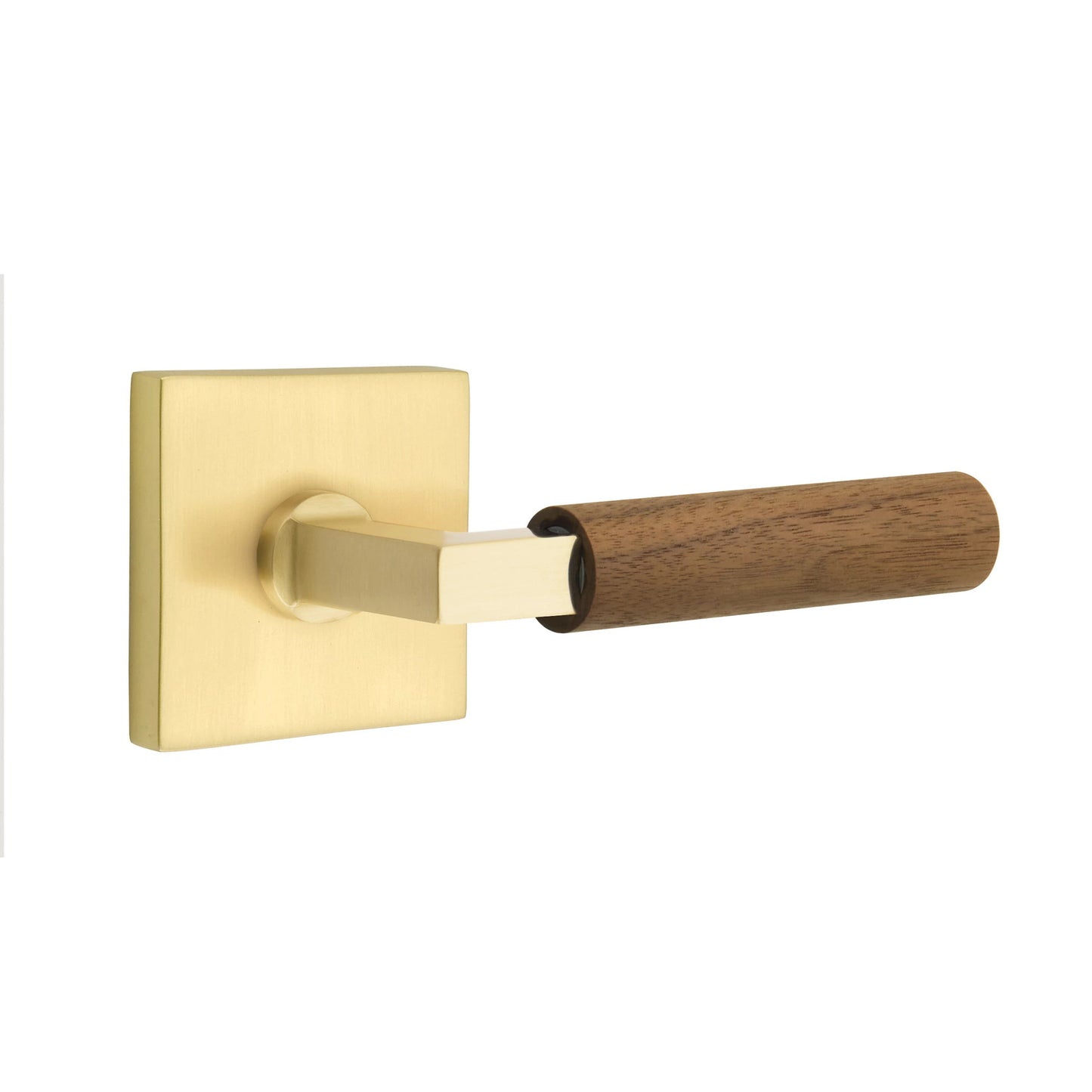 SELECT Key In L-Square Dark Walnut Lever – satin-brass