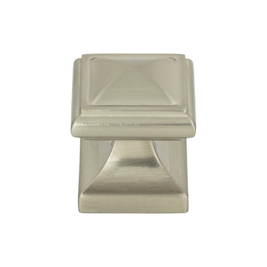 Atlas Wadsworth 1 1/4" Length Square Knob (370) - Brushed Nickel