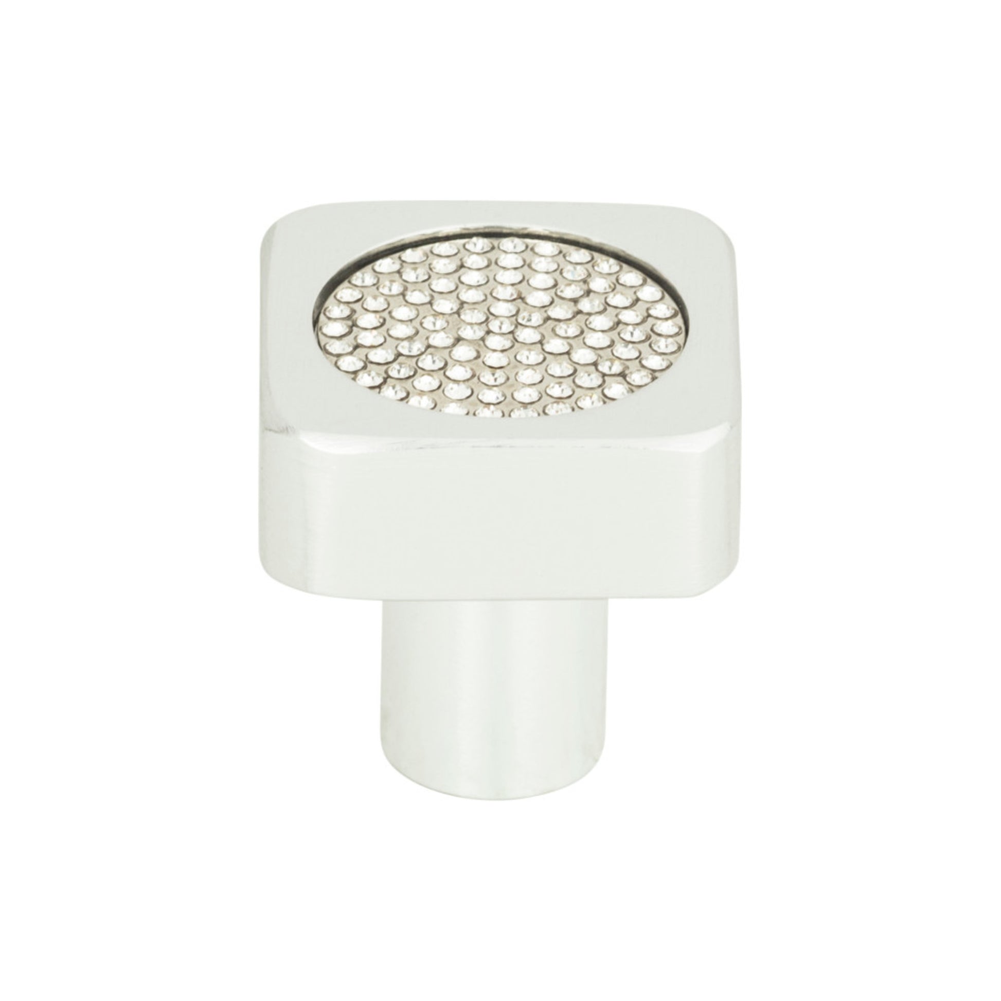 Atlas Crystal 1" Length Square Knob (3193) - Matte Chrome