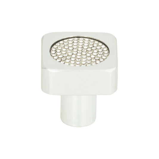 Atlas Crystal 1" Length Square Knob (3193) - Matte Chrome