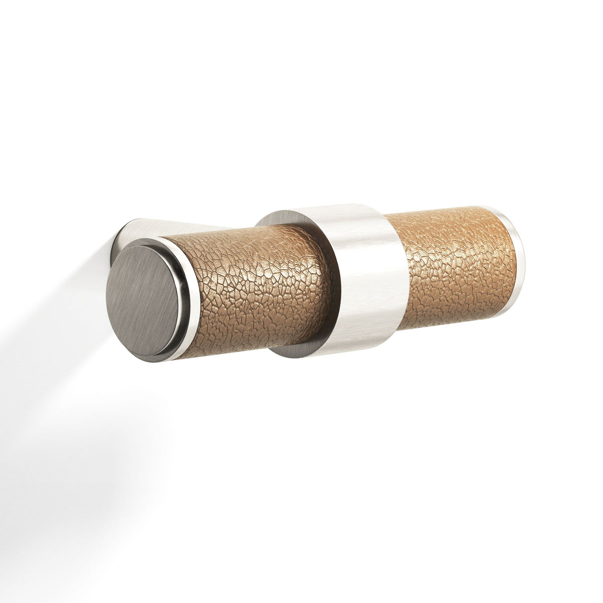 Tanner's Craft L1306 leather cabinet knob in Satin Nickel