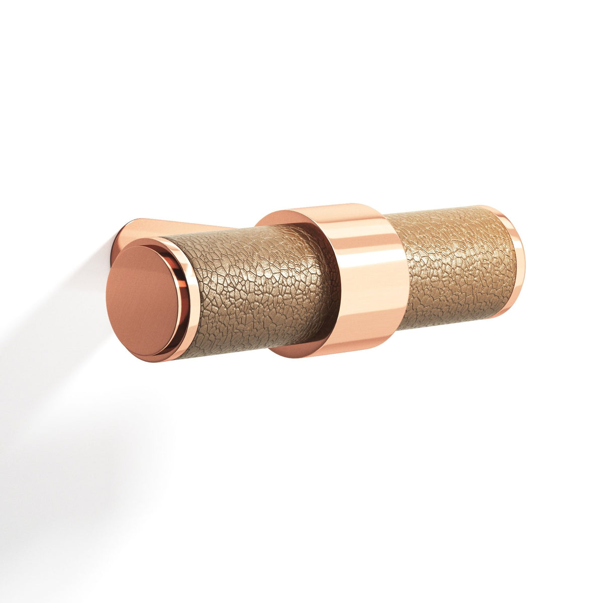 Tanner's Craft L1306 leather cabinet knob in Polished Copper