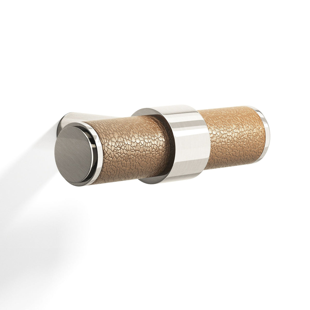 Tanner's Craft L1306 leather cabinet knob in Nickel Stainless