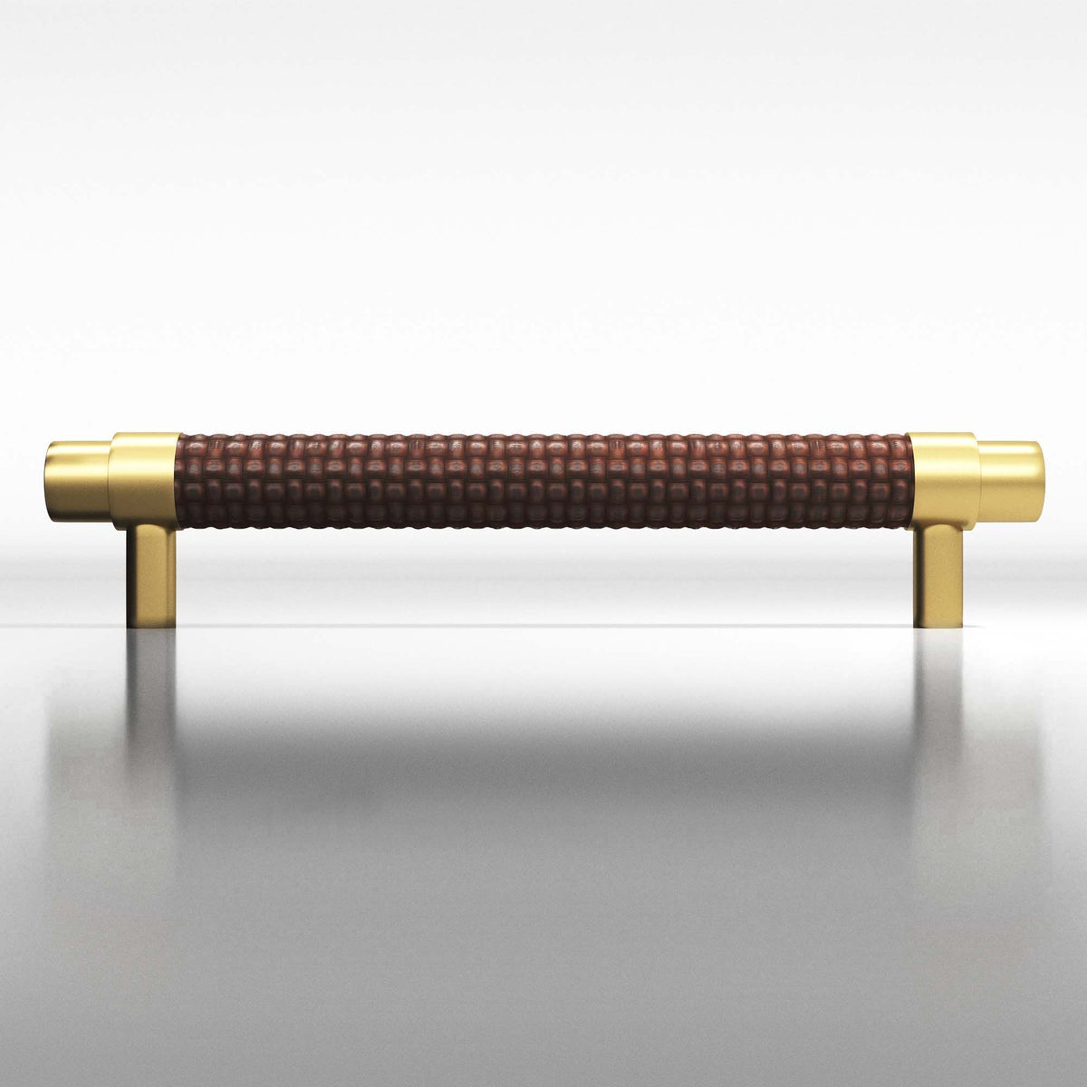Tanner's Craft L1307 leather pull in Satin Brass