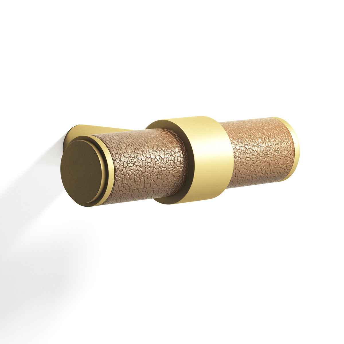 Tanner's Craft L1306 leather cabinet knob in Matte Satin Brass