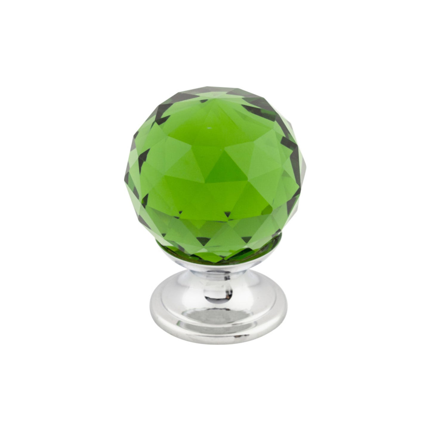Top Knobs Green Crystal 1 1/8" Diameter Round Knob - Polished Chrome