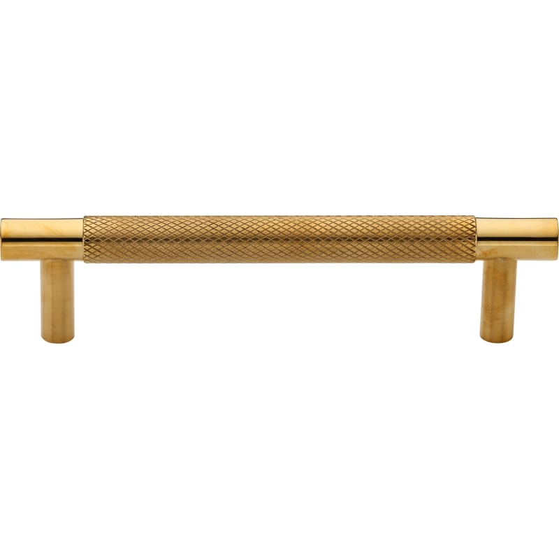 Ashley Norton Bern Knurled Cabinet Pull - 4" CTC - Unlacquered Brass