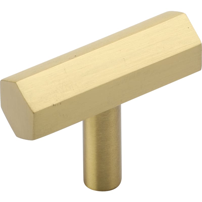 Ashley Norton Hex Modern T Cabinet Pull - Satin Brass
