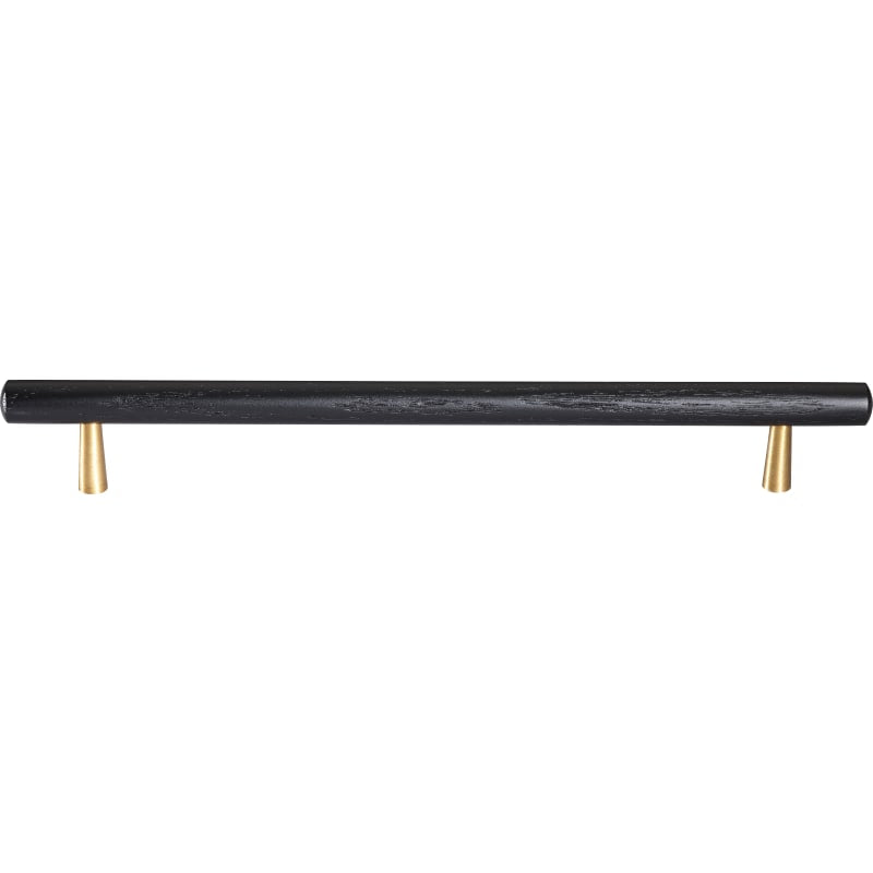 Ashley Norton Tubular Designer Wood Cabinet Pull - 8 13/16" CTC - Black Stained Ash