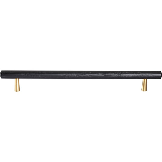 Ashley Norton Tubular Designer Wood Cabinet Pull - 8 13/16" CTC - Black Stained Ash