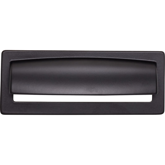 Top Knobs Hollin 3 3/4" Center to Center Cup/Bin Pull - Flat Black