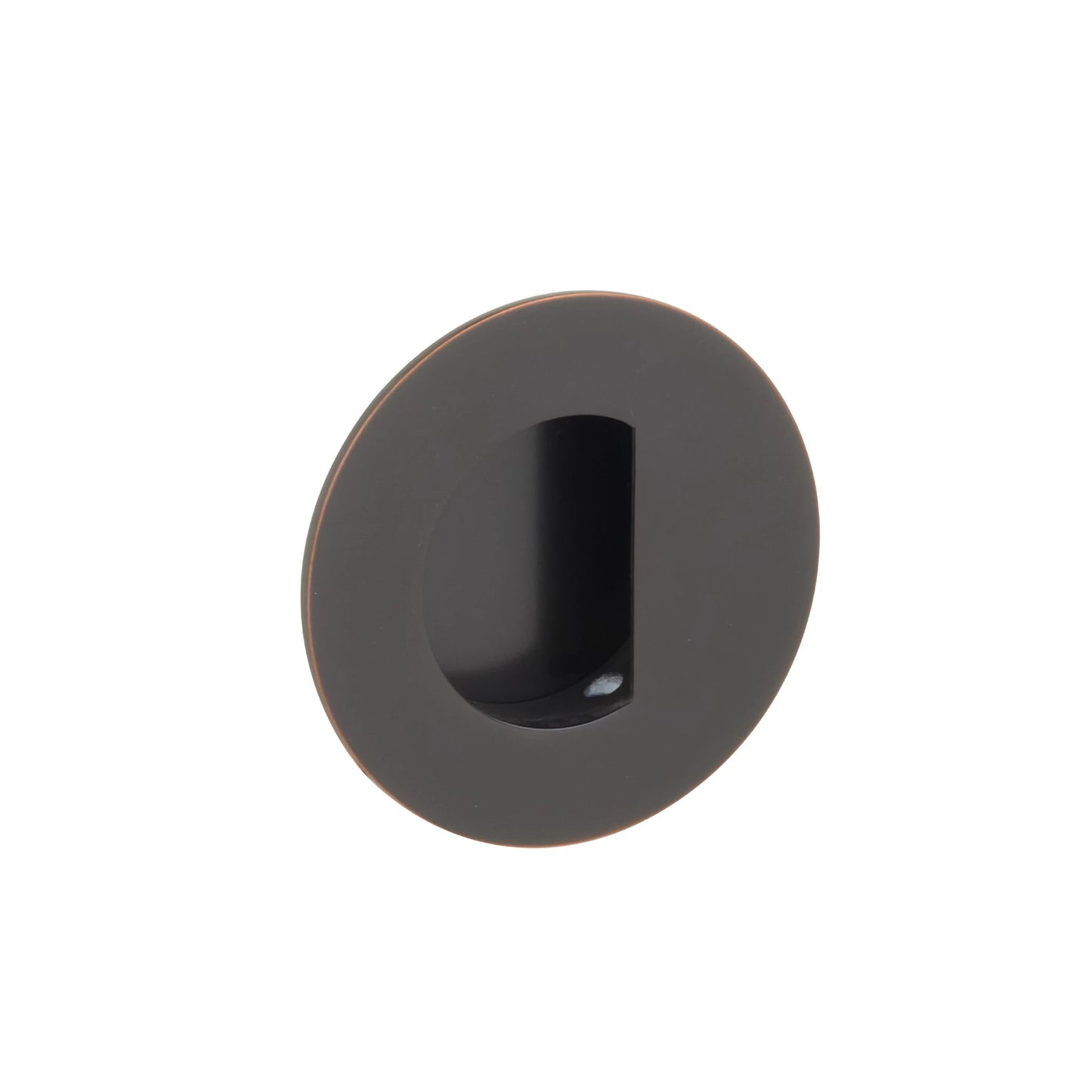 Round Flush Pull with Half Moon Pocket