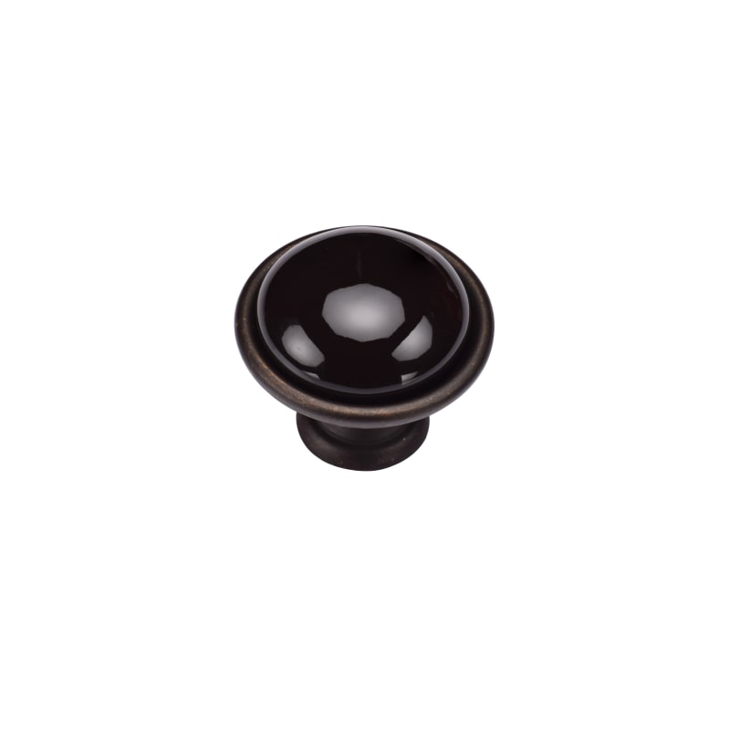 Dome Black Ceramic Cabinet Knob