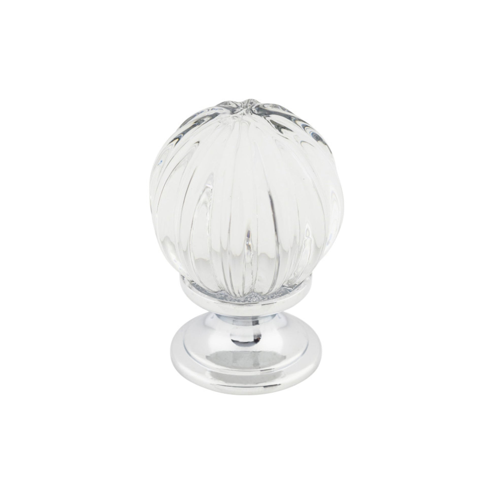 Top Knobs Clear Melon Crystal 1 1/8" Diameter Round Knob - Polished Chrome